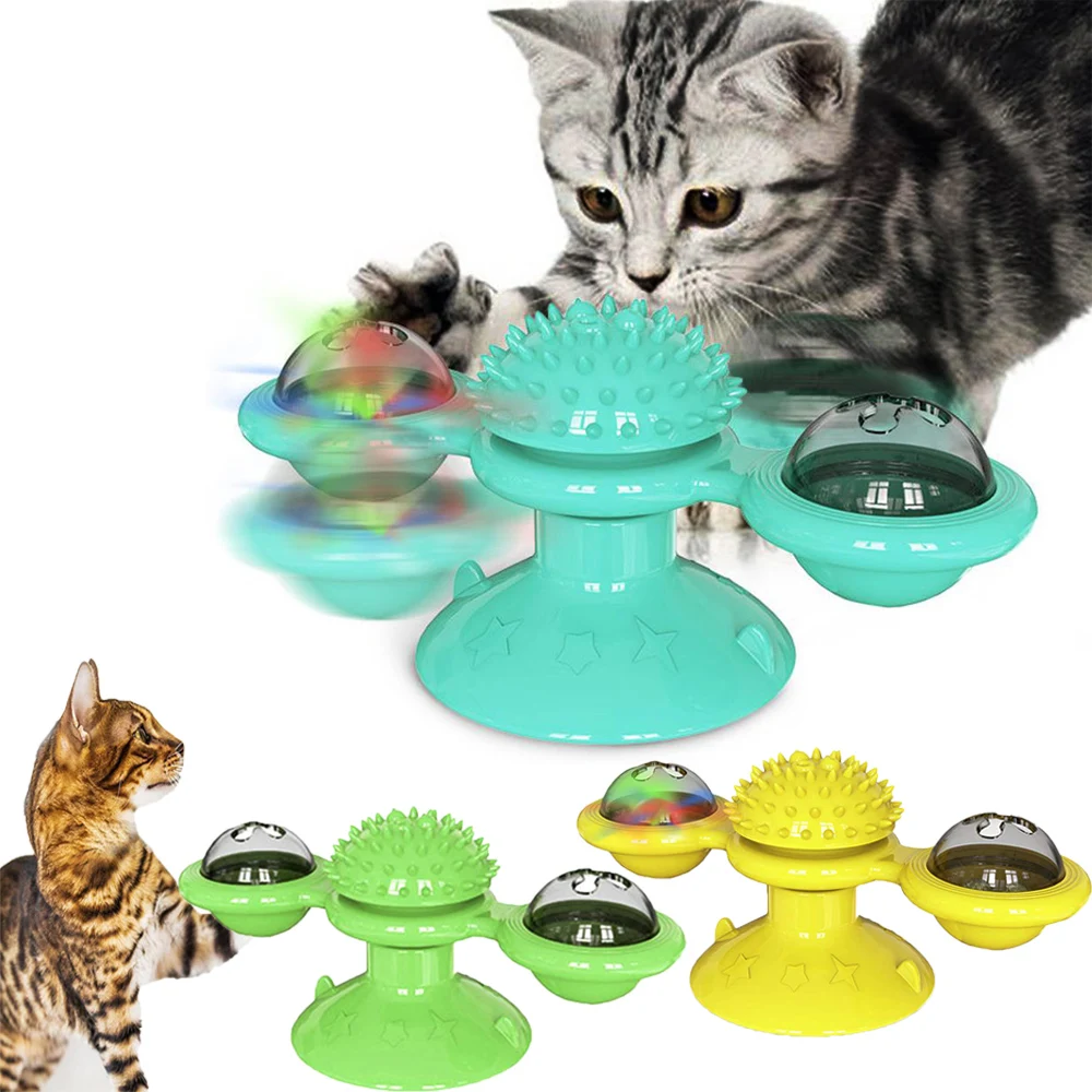 

Windmill Cat Toy Turntable Teasing Interactive cat toys interactive with Catnip Cat Scratching Tickle Pet ball toys Cat Supplies