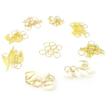50pcs Gold Shell Leaves Star Conch Snowflake Pendant Charms Rings Set Hair Clip Headband Accessories
50pcs Gold Shell Leaves Star Conch Snowflake Pendant Charms Rings Set Hair Clip Headband Accessories