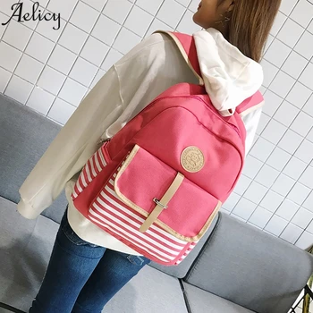 Aelicy High-quality Backpack Shoulder Bag Women Backpack Striped Printing Large Capacity Student's Schoolbag 2020 New Style 
Aelicy High-quality Backpack Shoulder Bag Women Backpack Striped Printing Large Capacity Student's Schoolbag 2020 New Style