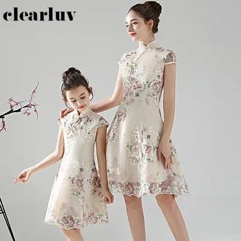 Mom And Daughter Dress DB115 Embroidery A-Line Elegant Prom Dresses High Collar Short Sleeve Parent Child Vestidos De Gala 2020
Mom And Daughter Dress DB115 Embroidery A-Line Elegant Prom Dresses High Collar Short Sleeve Parent Child Vestidos De Gala 2020
