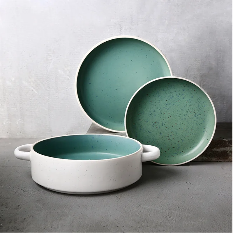 Western Ceramic Plate Creative Double Ear Deep Plate Personality Soup Plate Salad Plate Ceramic tableware
Western Ceramic Plate Creative Double Ear Deep Plate Personality Soup Plate Salad Plate Ceramic tableware