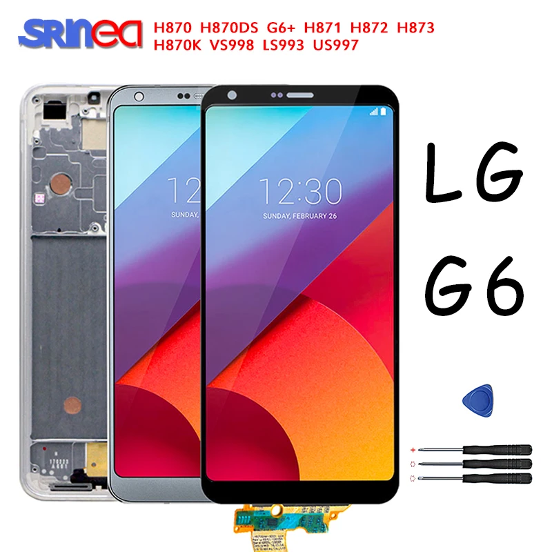 Original LCD For LG G6 Display Touch Screen with Frame For LG G6 LCD Display H870 H870DS H873 H872 LS993 VS998 US997 Replacement
Original LCD For LG G6 Display Touch Screen with Frame For LG G6 LCD Display H870 H870DS H873 H872 LS993 VS998 US997 Replacement