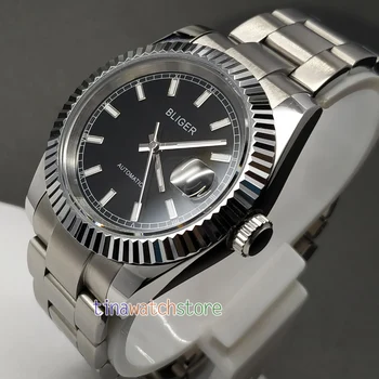 Bliger 39mm Top luxury mens watch silver case sapphire crystal black silver dial date miyota automatic movement mens watch 
Bliger 39mm Top luxury mens watch silver case sapphire crystal black silver dial date miyota automatic movement mens watch