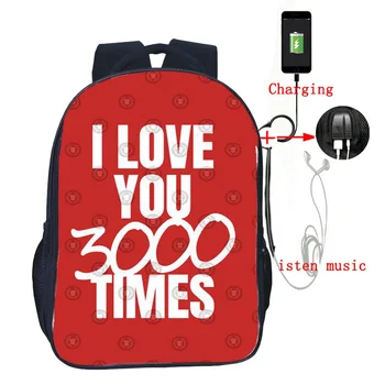 Iron Man I Love You 3000 USB Charge Students Boys Girls School Bags Beautiful USB Charging Schoolbag Fashion Beautiful Rucksack
Iron Man I Love You 3000 USB Charge Students Boys Girls School Bags Beautiful USB Charging Schoolbag Fashion Beautiful Rucksack