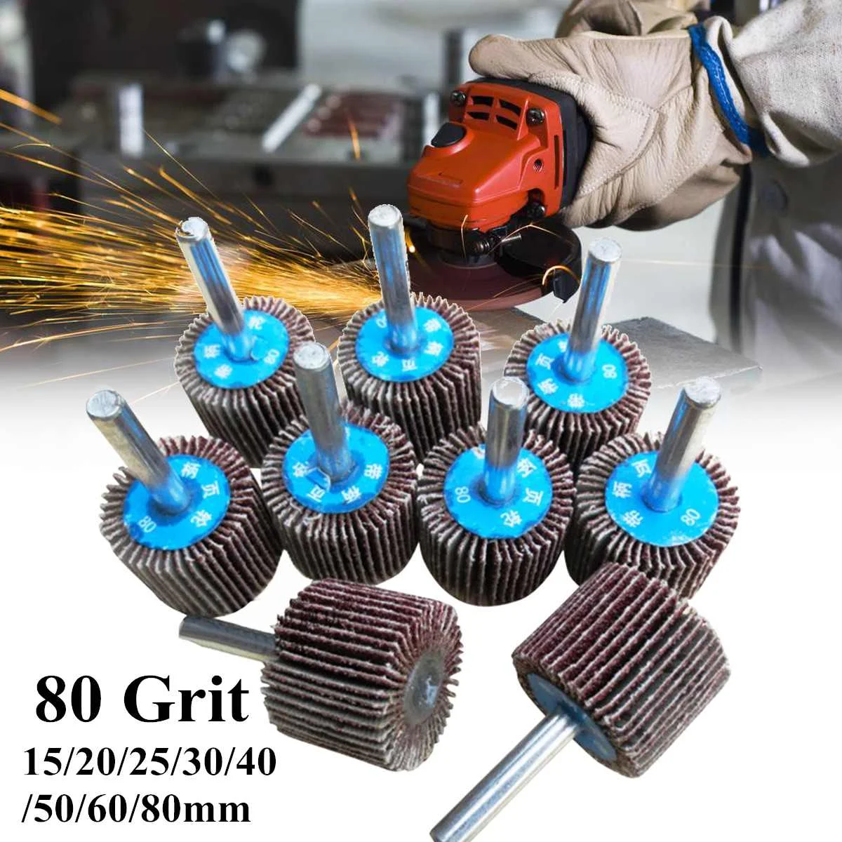 80 Grit Shutter Grinding Wheel Head Impeller Sanding Flap Disc Abrasive Tool Grinding 6mm Shank For Drill Accessories 15-80mm
80 Grit Shutter Grinding Wheel Head Impeller Sanding Flap Disc Abrasive Tool Grinding 6mm Shank For Drill Accessories 15-80mm