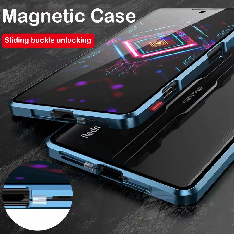 Магнитный чехол для Xiaomi Redmi K40 Gaming Enhance Edition K50 алюминиевый металлический бампер