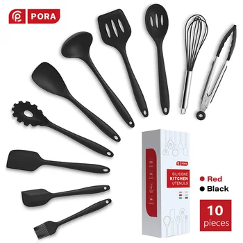 10Pcs Kitchen Utensils Set Silicone Cooking Utensils Set Non-stick Spatula Spoons Cooking Tools Black Red Silicone Kitchenware
10Pcs Kitchen Utensils Set Silicone Cooking Utensils Set Non-stick Spatula Spoons Cooking Tools Black Red Silicone Kitchenware