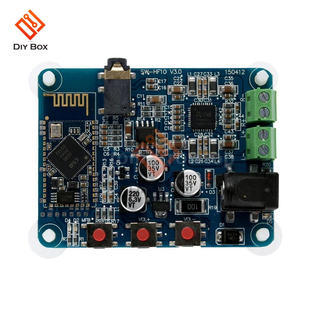 PAM8610 Bluetooth 4.0 Audio Amplifier Board Player Module DC12V 2X10W Dual Channel Stereo HiFi amplifier for speakers AMP stereo
PAM8610 Bluetooth 4.0 Audio Amplifier Board Player Module DC12V 2X10W Dual Channel Stereo HiFi amplifier for speakers AMP stereo