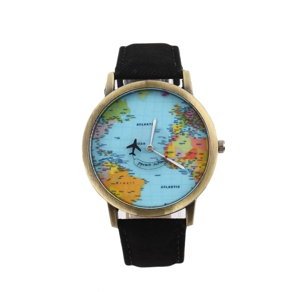 Фото 2017 fashion hot earth plane travel men watch Reloj hombre Quartz Watch Casual Sports Watches for Men Horloges mannen | Наручные часы