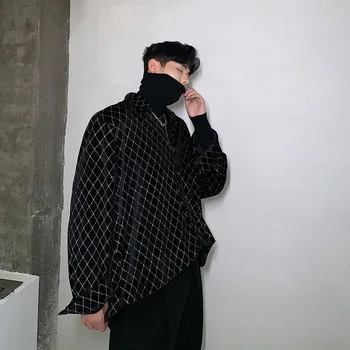 Men Velvet Shining Plaid Loose Casual Long Sleeve Shirt Male Women Streetwear Fashion Hip Hop Shirt Style Coat
Men Velvet Shining Plaid Loose Casual Long Sleeve Shirt Male Women Streetwear Fashion Hip Hop Shirt Style Coat