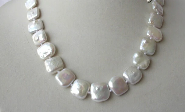 

feel shipping stunning 10-11mm baroque white freshwater cultured pearl necklace 17“