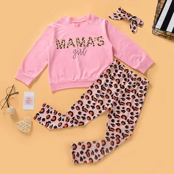 2020 Autumn Winter Girls Clothing Sets Fashion Kids Letter Print Sweatshirt + Leopard Pants + Hair Bands 3 pcs Sets for Girls
2020 Autumn Winter Girls Clothing Sets Fashion Kids Letter Print Sweatshirt + Leopard Pants + Hair Bands 3 pcs Sets for Girls