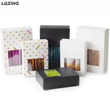 10Pcs DIY Matten Black White Paper Gift Box Package With Clear PVC Window Wedding Candy Favors Arts&Crafts Display package Boxes
10Pcs DIY Matten Black White Paper Gift Box Package With Clear PVC Window Wedding Candy Favors Arts&Crafts Display package Boxes