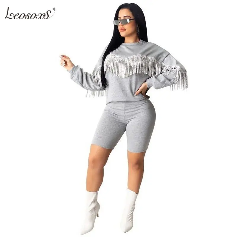 Womens Clothing Two Piece Set Ropa De Mujer Long Sleeve Tassel Hoodie Shorts Casual Solid Color 2 Piece Pants Set Women Outfits
Womens Clothing Two Piece Set Ropa De Mujer Long Sleeve Tassel Hoodie Shorts Casual Solid Color 2 Piece Pants Set Women Outfits