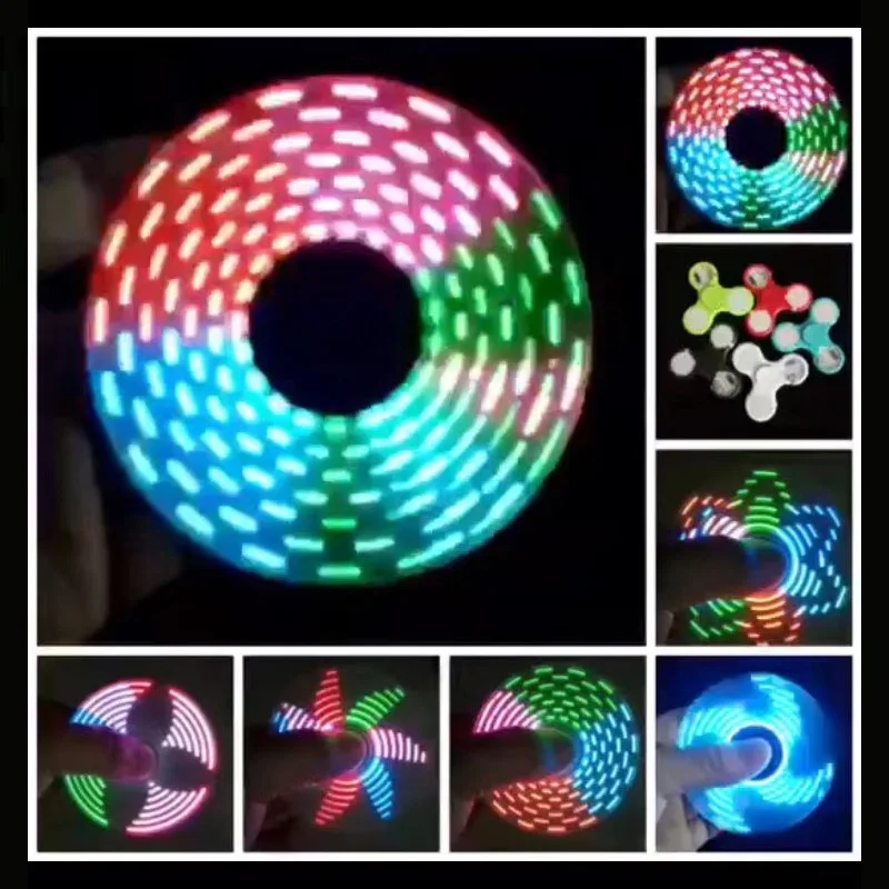 

ABS Luminous LED light Fidget Spinner Hand Top Spinners Glow in Dark EDC Stress Relief Toys Kinetic Gyroscope for Children
