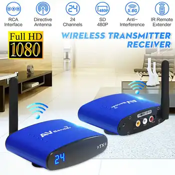 5.8GHz 100-240V 150M Wireless AV Sender IR Remote Audio Video Transmitter Receiver Support 4 groups of channels
5.8GHz 100-240V 150M Wireless AV Sender IR Remote Audio Video Transmitter Receiver Support 4 groups of channels