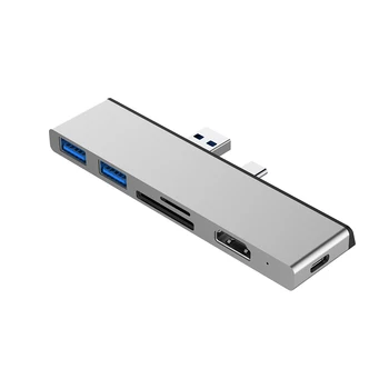 Multiple ports 6 in1 USB 3.0 Type-C HUB to USB 3.0x2+SD+Micro SD+Type-C Converter Adapter Card Reader Aluminum alloy
Multiple ports 6 in1 USB 3.0 Type-C HUB to USB 3.0x2+SD+Micro SD+Type-C Converter Adapter Card Reader Aluminum alloy