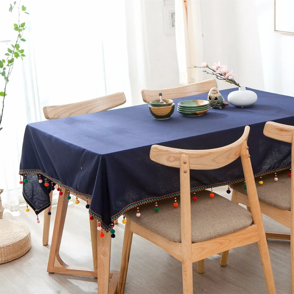 Proud Rose Navy Blue Table Cloth Tafellaken Cotton Linen Tablecloths Creative Tassel Tablecloth Table Cover Wedding Decoration
Proud Rose Navy Blue Table Cloth Tafellaken Cotton Linen Tablecloths Creative Tassel Tablecloth Table Cover Wedding Decoration