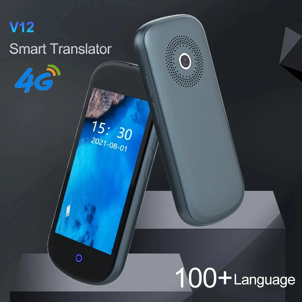 Фото Умный переводчик V12 4G с мгновенным сканированием голоса и фото сенсорный экран 4 0