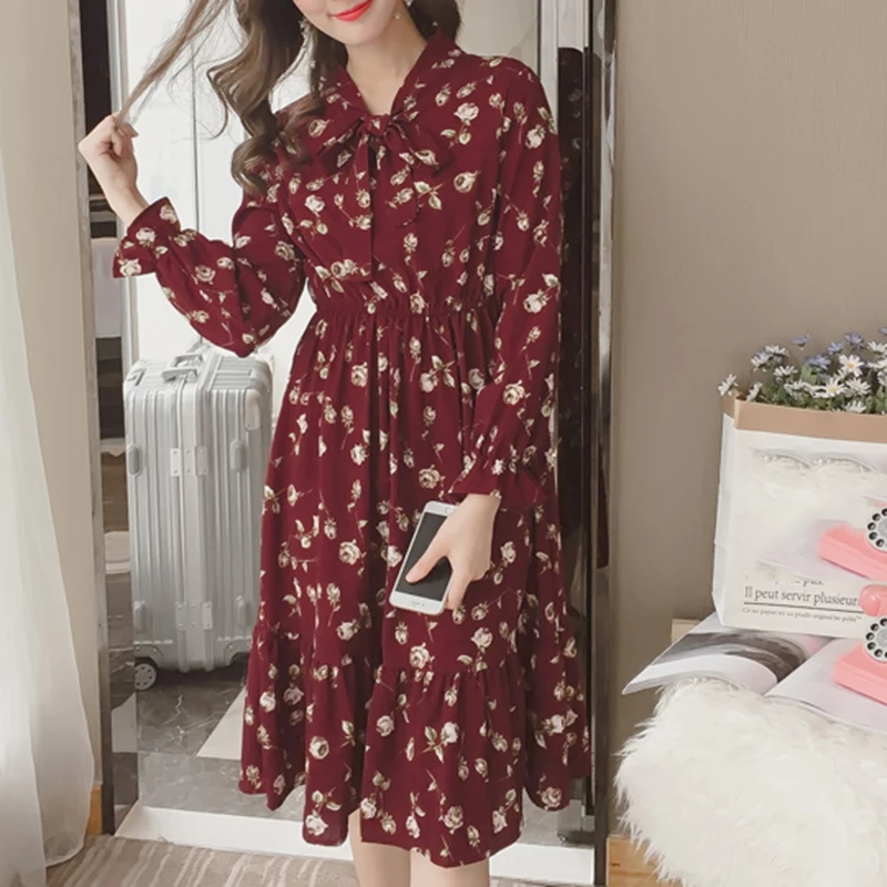 Summer Korean Chiffon Women Dress Elegant Ladies Vintage Long Dress Boho Floral Office Long Sleeve Vestidos Clothing 5LYQ003
Summer Korean Chiffon Women Dress Elegant Ladies Vintage Long Dress Boho Floral Office Long Sleeve Vestidos Clothing 5LYQ003