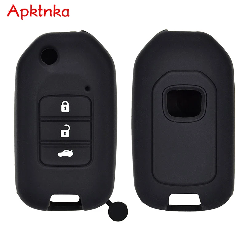 

3 Button Silicone Car Key Fob Pocket Cover Case For Honda Civic CR-V HR-V Accord Jade Crider Odyssey 2015- 2018 Remote Protector
