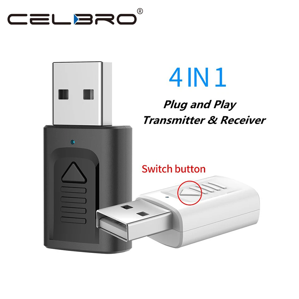 4 в 1 USB Bluetooth 5 0 аудио приемник передатчик Мини 3 мм разъем AUX RCA стерео музыка