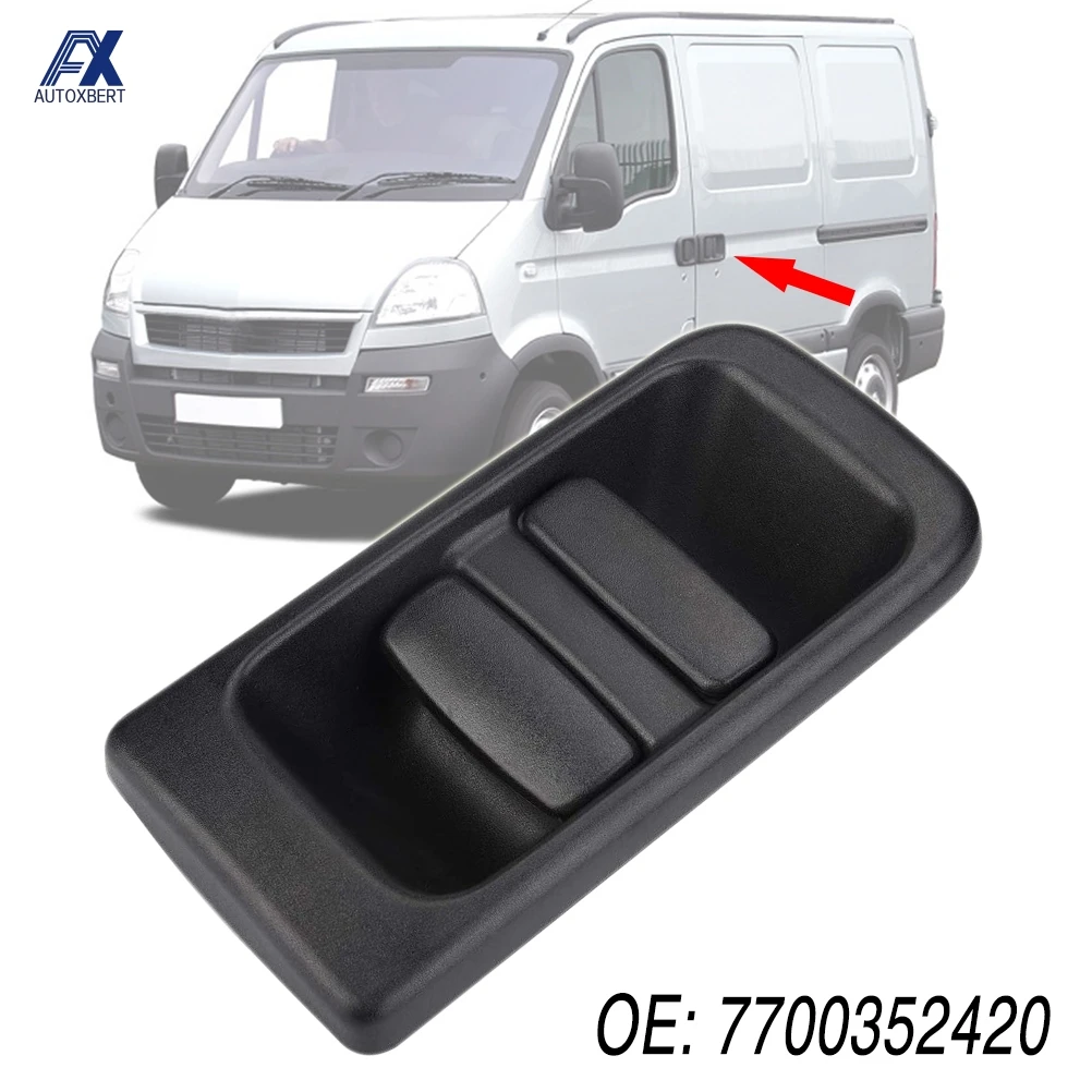Наружная сменная ручка раздвижной двери для Renault Master II Opel Vauxhall Movano 98-10 Nissan Interstar 7700352420
Наружная сменная ручка раздвижной двери для Renault Master II Opel Vauxhall Movano 98-10 Nissan Interstar 7700352420