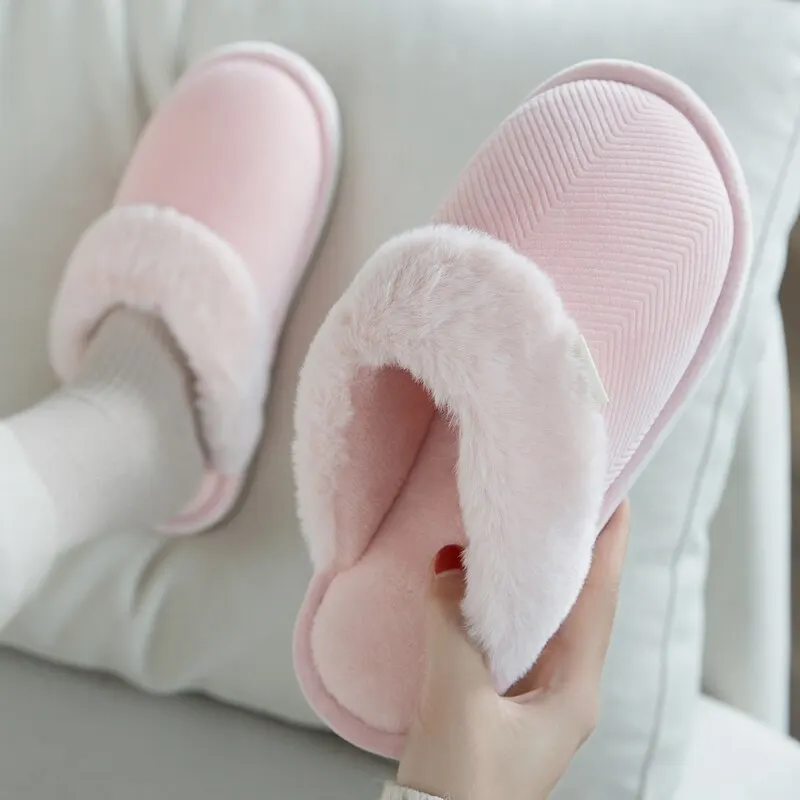 Winter Suede Big Size Plush Non Slip Home shoes For Girl Keep Warm Home Floor Soft Stripe Slipper Women's slippers Fur Slippers
Winter Suede Big Size Plush Non Slip Home shoes For Girl Keep Warm Home Floor Soft Stripe Slipper Women's slippers Fur Slippers