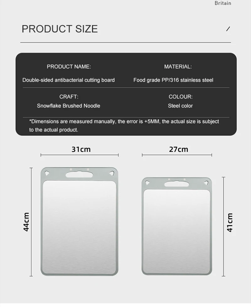 Double-Sided Cutting Board 316 Stainless Steel Multifunctional Thicken Home Kneading Cut Vegetables Kitchen Cutting Board Double-Sided Cutting Board 316 Stainless Steel Multifunctional Thicken Home Kneading Cut Vegetables Kitchen Cutting Board