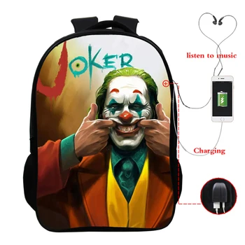 New Arrival The Joker Backpack for Teenagers Boys Girls Multifunction USB Charge Headphone School Bags Laptopl Travel Bags 
New Arrival The Joker Backpack for Teenagers Boys Girls Multifunction USB Charge Headphone School Bags Laptopl Travel Bags