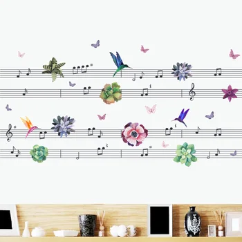 Birds Flowers and Musical Notation Note Wall Stickers Music Art Wall Decals for Kids Rooms Bedroom Music Room Home Decor ZY108 
Birds Flowers and Musical Notation Note Wall Stickers Music Art Wall Decals for Kids Rooms Bedroom Music Room Home Decor ZY108