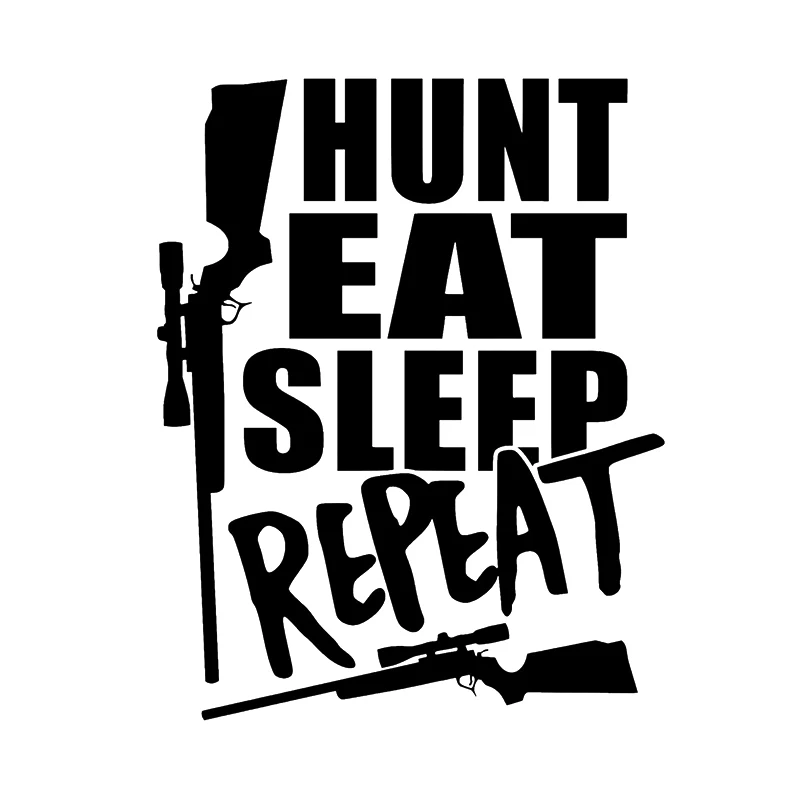 

17*13.4cm Hunting Fishing Hunt Eat Sleep Car Stickers Vinyl Sticker Motorcycle SUVs Bumper Laptop Car Styling