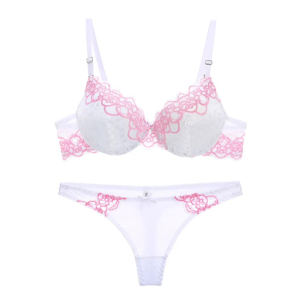 bra and panty set luxury Europe and America sexy lace gathered bra thong suit embroidery high-grade comfortable underwear female 
bra and panty set luxury Europe and America sexy lace gathered bra thong suit embroidery high-grade comfortable underwear female