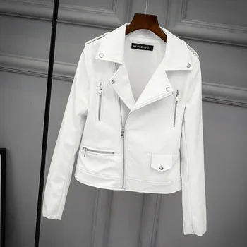 Autumn New Locomotive LD Black Leather Women Short Korean Version Pu Leather Jacket Slim Thin Short Coat White Leather Jacket
Autumn New Locomotive LD Black Leather Women Short Korean Version Pu Leather Jacket Slim Thin Short Coat White Leather Jacket