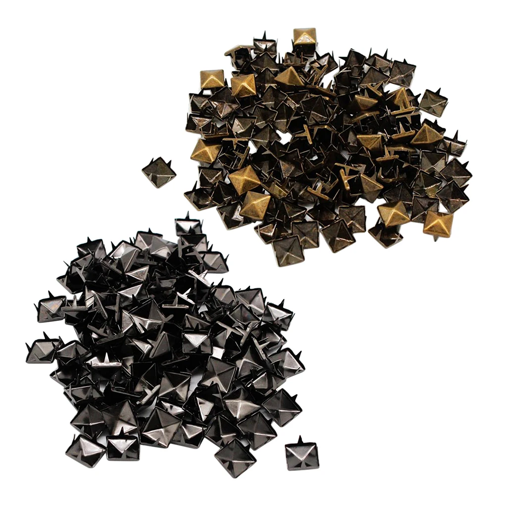 100 Sets Metal Square Pyramid Rivet Stud Spikes For Clothes Shoes Bags Decor 10mm 100 Sets Metal Square Pyramid Rivet Stud Spikes For Clothes Shoes Bags Decor 10mm