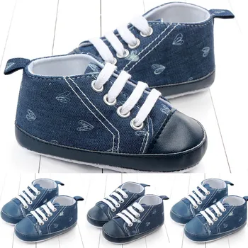 Toddler Baby Girls Boy Lace Up Denim Heart Newborn Toddler First Walk Soft Leather Shoes zapatos kids shoes детская обувь New
Toddler Baby Girls Boy Lace Up Denim Heart Newborn Toddler First Walk Soft Leather Shoes zapatos kids shoes детская обувь New