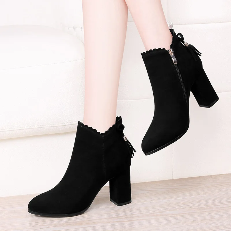 Martin Boots Women's British-Style Chunky-Heel Short Boots water color New Style 2018 Autumn & Winter Students Pointed-Toe High-
Martin Boots Women's British-Style Chunky-Heel Short Boots water color New Style 2018 Autumn & Winter Students Pointed-Toe High-