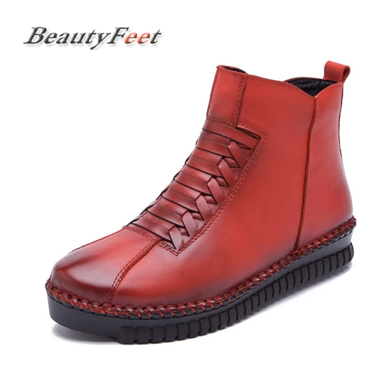 2018 Winter Short Boots Full Genuine Leather Booties Shoes Women Plush Rubber Zip Handmade Black Snow Boots Plus Size BeautyFeet
2018 Winter Short Boots Full Genuine Leather Booties Shoes Women Plush Rubber Zip Handmade Black Snow Boots Plus Size BeautyFeet