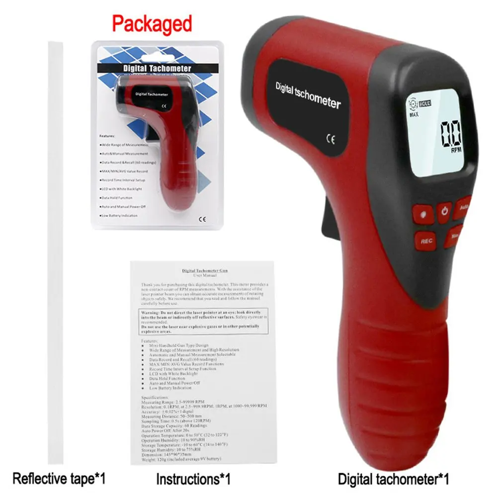 TL-900 Tachometer Digital LCD Tachometer Laser Non-Contact Tach Range 2.5-99999RPM Motor Speed Meter Tools
TL-900 Tachometer Digital LCD Tachometer Laser Non-Contact Tach Range 2.5-99999RPM Motor Speed Meter Tools
