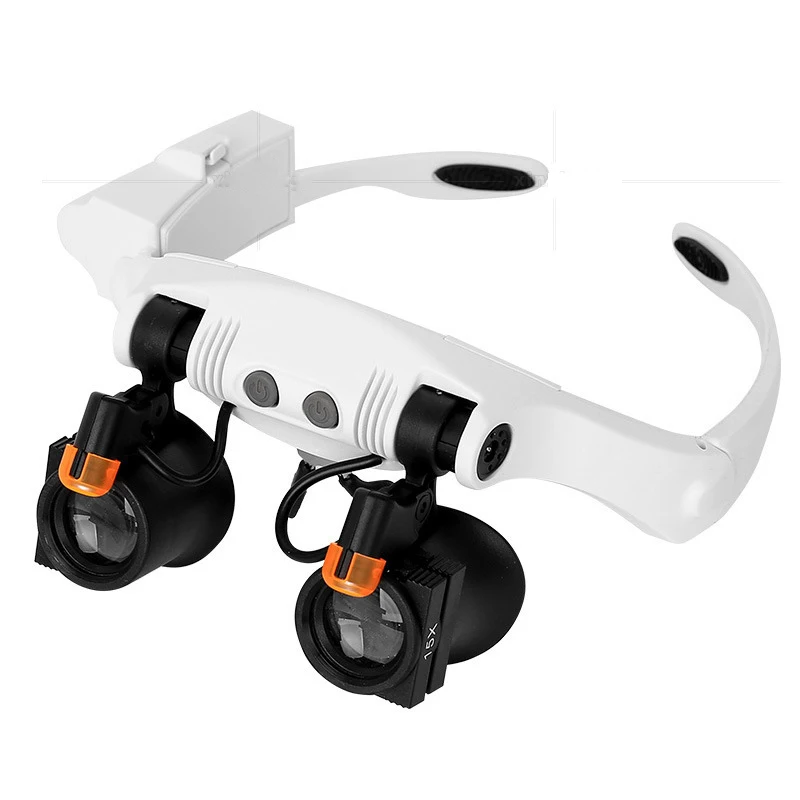 Head-Mounted Watch Repair Measurement Glasses 3X 4X 6X 10X Cool and warm LED light Magnifier Double Eye Glasses Loupe Lens
Head-Mounted Watch Repair Measurement Glasses 3X 4X 6X 10X Cool and warm LED light Magnifier Double Eye Glasses Loupe Lens