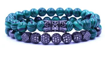 8mm 2PCS/Set gdg3 elastic adjusted nature malachite bead micro pave cz zircon cubic zirconia tube Bracelet
8mm 2PCS/Set gdg3 elastic adjusted nature malachite bead micro pave cz zircon cubic zirconia tube Bracelet