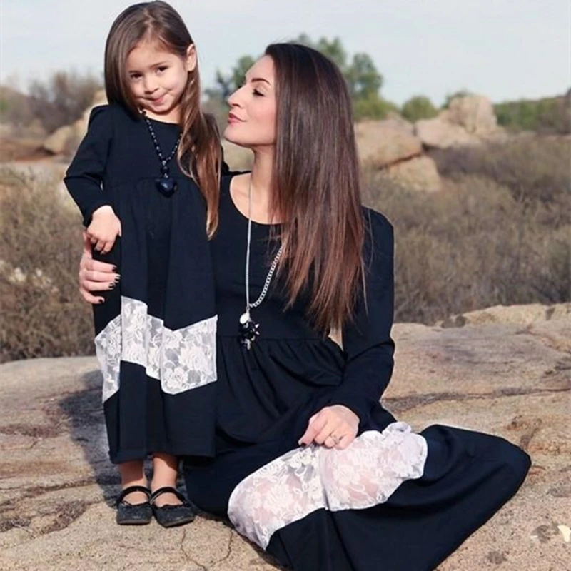 Family Matching Clothing Mother And Me Elegant Long Dress Lace Splicing Dress For Women Girls Mama And Daughter Fashion Dresses 
Family Matching Clothing Mother And Me Elegant Long Dress Lace Splicing Dress For Women Girls Mama And Daughter Fashion Dresses