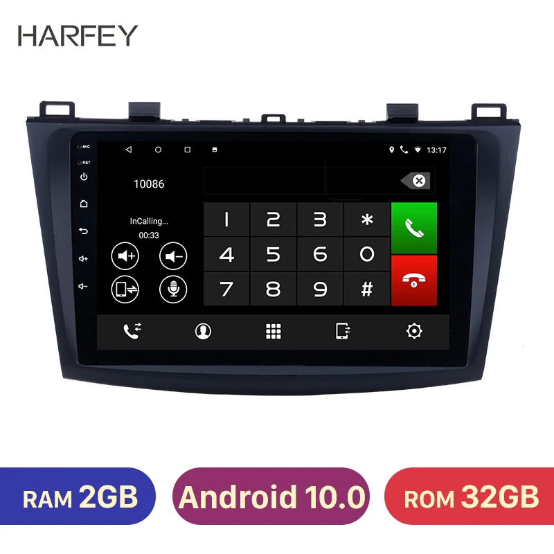 Harfey 9 дюймов Android 9. 0 2.5D IPS экран Автомобильный GPS радио головное устройство для 10 2009