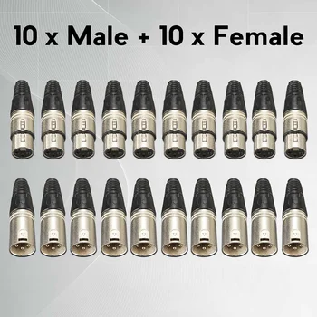 10 Pairs 3 Pin Microphone Audio Cable Plug XLR Male Female Connector Cannon Cable Terminals for MIC Solder Connector
10 Pairs 3 Pin Microphone Audio Cable Plug XLR Male Female Connector Cannon Cable Terminals for MIC Solder Connector