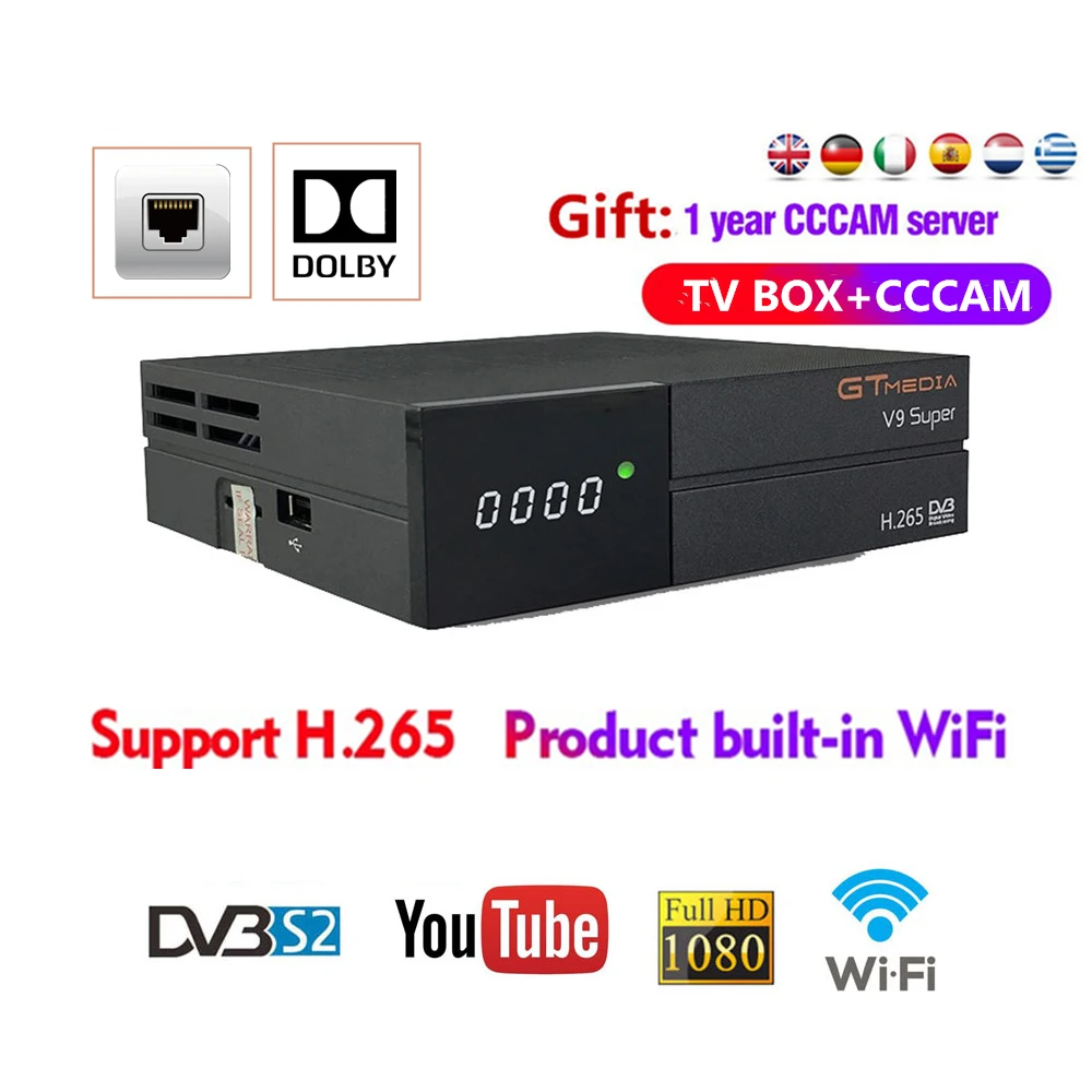 GT MEDIA V9 Super DVB-S2 Freesat Satellite TV Receiver FTA Decoder Support PowerVu Biss Key Newca CCAM Youtube,HD PVR Receiver
GT MEDIA V9 Super DVB-S2 Freesat Satellite TV Receiver FTA Decoder Support PowerVu Biss Key Newca CCAM Youtube,HD PVR Receiver
