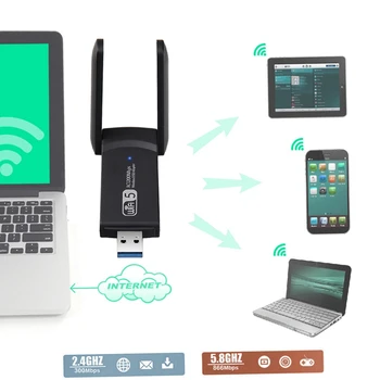 1900Mbps Wireless USB 3.0 Network Card 802.11Ac Dual Band 2.4G/5.8Ghz Wifi Adapter Card Dongle Receiver1
1900Mbps Wireless USB 3.0 Network Card 802.11Ac Dual Band 2.4G/5.8Ghz Wifi Adapter Card Dongle Receiver1