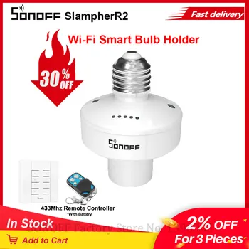 Itead SONOFF Slampher R2 WiFi Smart Light Bulb Holder 433MHz RF Remote Controller Wireless Lamp Holder E27 For Alexa Google Home
Itead SONOFF Slampher R2 WiFi Smart Light Bulb Holder 433MHz RF Remote Controller Wireless Lamp Holder E27 For Alexa Google Home