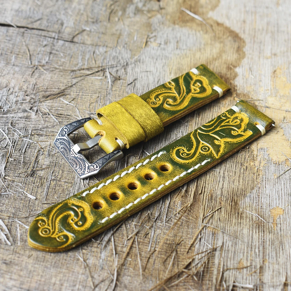 Vintage Watch Strap Carved Embossed Watch Band Handmade Watchband 22mm Carved Buckle Engraved Clasp for Watch Accessories 
Vintage Watch Strap Carved Embossed Watch Band Handmade Watchband 22mm Carved Buckle Engraved Clasp for Watch Accessories