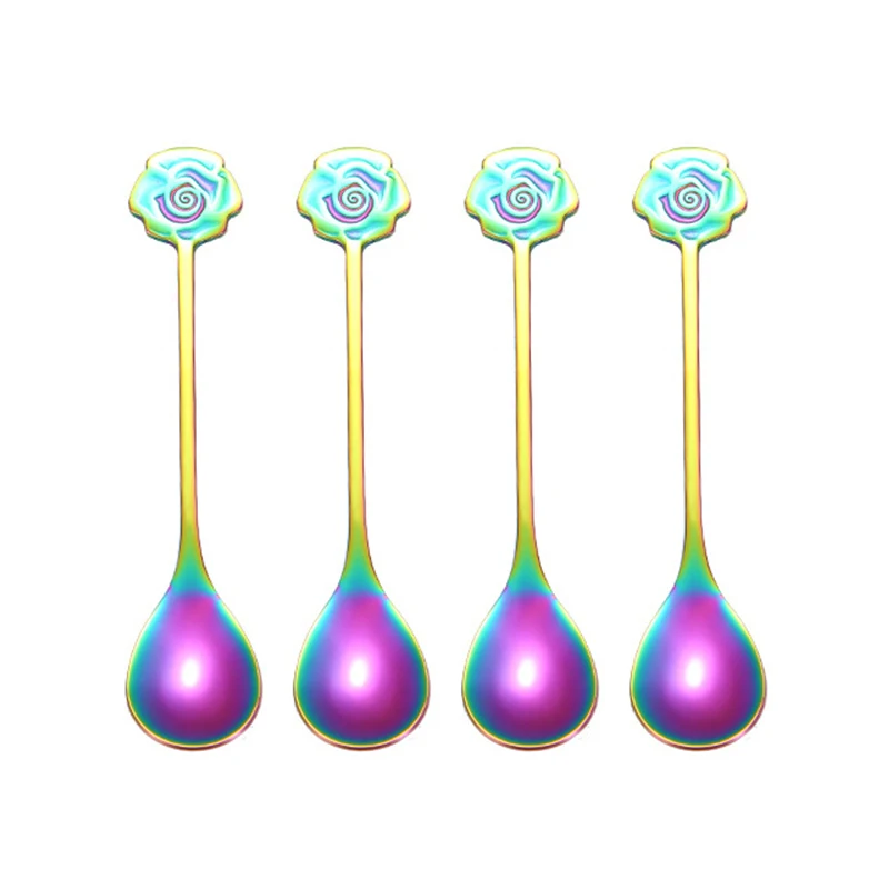 Кофейные ложки 4 шт./лот из нержавеющей стали 304, креативная ложка с розовыми цветами, ложка для смешивания торта, десертов, набор сервировочных ложек
Кофейные ложки 4 шт./лот из нержавеющей стали 304, креативная ложка с розовыми цветами, ложка для смешивания торта, десертов, набор сервировочных ложек