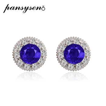 PANSYSEN Vintage 10MM Round Sapphire Ruby Gemstone Wedding Party Stud Earrings Silver 925 Jewelry Diamond Earrings for Women
PANSYSEN Vintage 10MM Round Sapphire Ruby Gemstone Wedding Party Stud Earrings Silver 925 Jewelry Diamond Earrings for Women